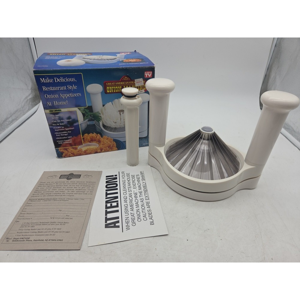 Great American Steakhouse Onion Machine Blooming Onion Cutter Telebrands Box